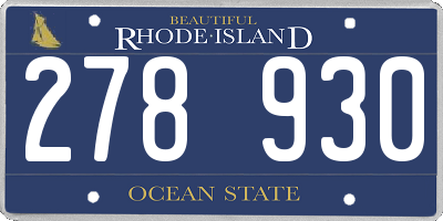 RI license plate 278930