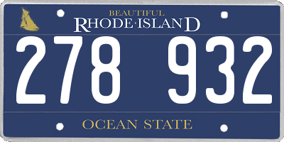 RI license plate 278932