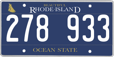 RI license plate 278933