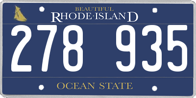 RI license plate 278935