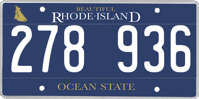 RI license plate 278936