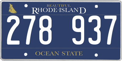 RI license plate 278937