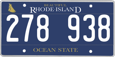 RI license plate 278938