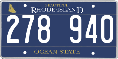 RI license plate 278940