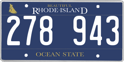 RI license plate 278943