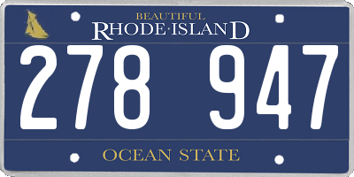RI license plate 278947