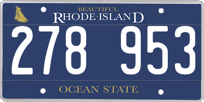 RI license plate 278953