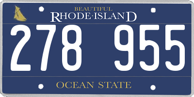 RI license plate 278955