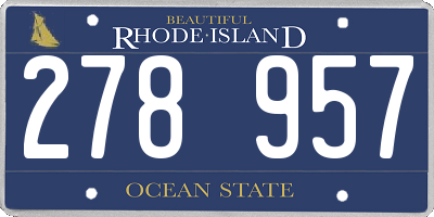 RI license plate 278957