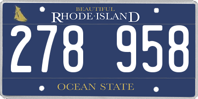 RI license plate 278958