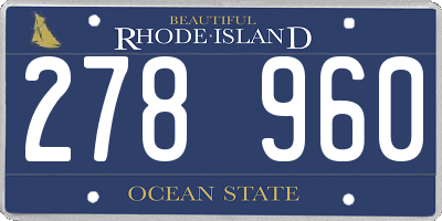 RI license plate 278960