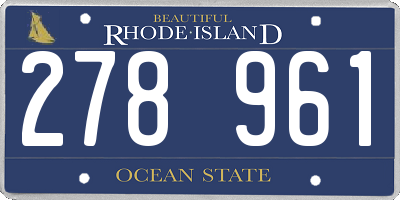 RI license plate 278961