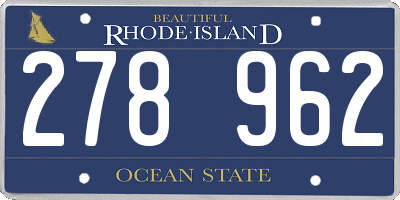 RI license plate 278962