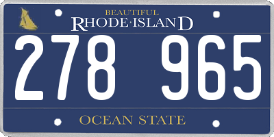 RI license plate 278965