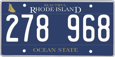 RI license plate 278968