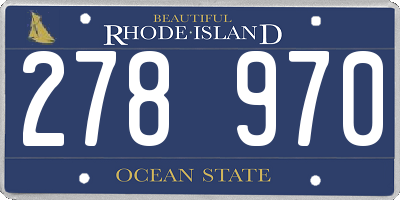 RI license plate 278970
