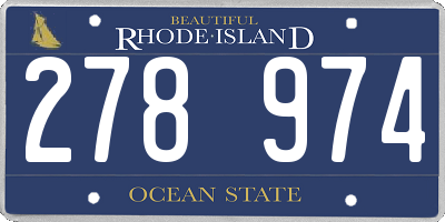 RI license plate 278974