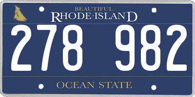 RI license plate 278982