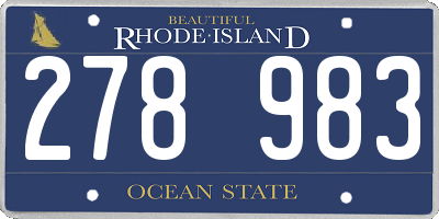 RI license plate 278983
