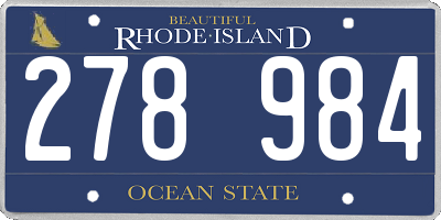 RI license plate 278984