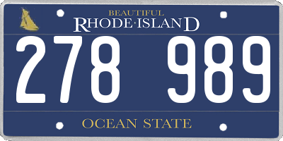 RI license plate 278989