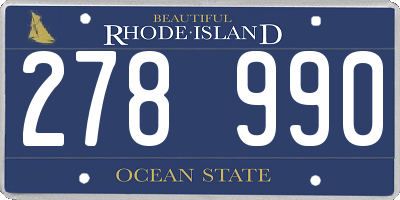RI license plate 278990