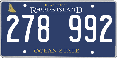 RI license plate 278992