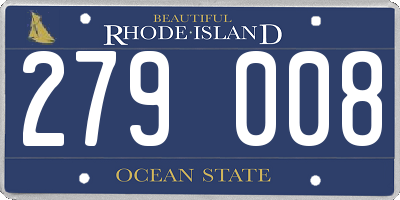 RI license plate 279008