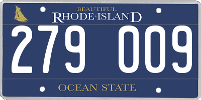RI license plate 279009