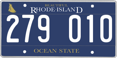 RI license plate 279010