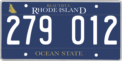 RI license plate 279012