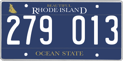 RI license plate 279013
