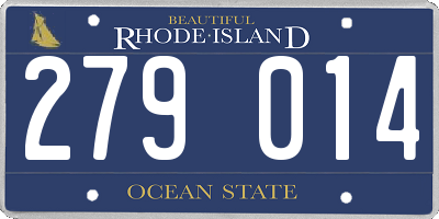 RI license plate 279014