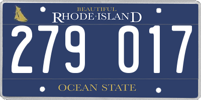 RI license plate 279017