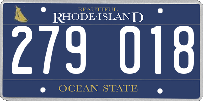 RI license plate 279018