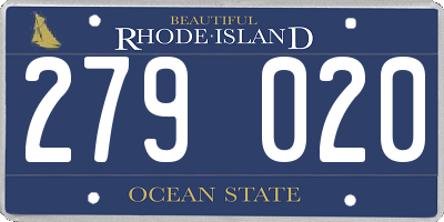 RI license plate 279020