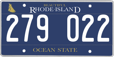 RI license plate 279022