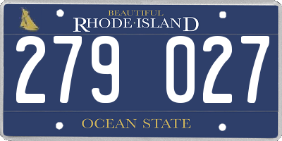 RI license plate 279027