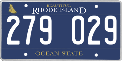 RI license plate 279029