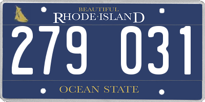 RI license plate 279031
