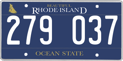 RI license plate 279037