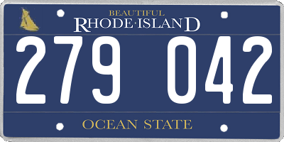 RI license plate 279042