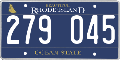 RI license plate 279045