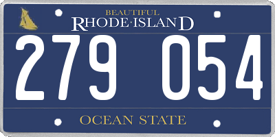 RI license plate 279054