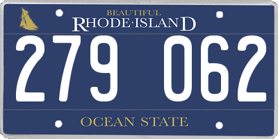 RI license plate 279062