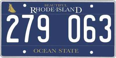 RI license plate 279063