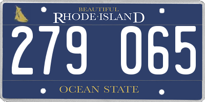 RI license plate 279065