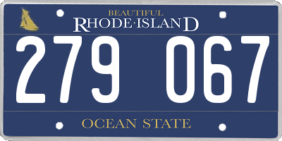RI license plate 279067