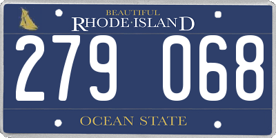 RI license plate 279068
