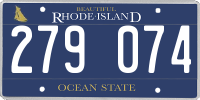 RI license plate 279074